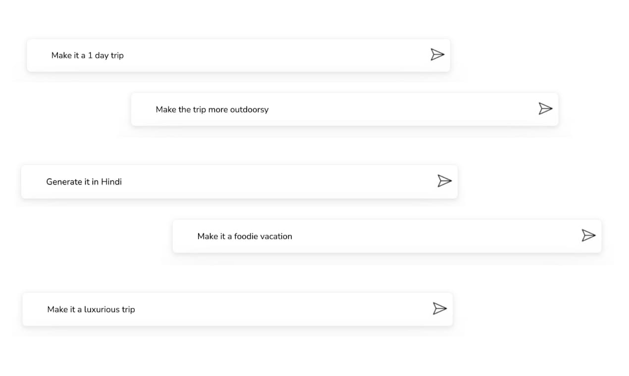 Customizing a travel itinerary with AI Trip Maker